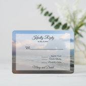 Hören Sie die Wellen, die RSVP-Karte hochhalten RSVP Karte (Stehend Vorderseite)