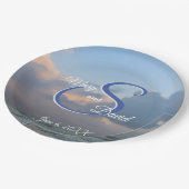 Hören Sie die Wellen Hochzeit Pappteller (Schrägansicht)