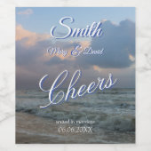 Hören Sie die Wellen Hochzeit Weinetikett (Einzelnes Label)