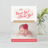 Hören Sie! Hören Sie! Geburtsankündigung in Gold Ankündigung (Stehend Vorderseite)