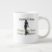 Hören Sie, ich bin die nächsten 2 Wünsche Jumbo-Tasse (Rechts)