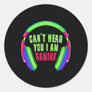 Hören Sie, ich spiele Gamer & Amp; Video Game Love Runder Aufkleber