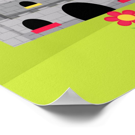 Hören Sie Ihr Brünettes Ritterhorn & Burg Geburtst Poster (Ecke)