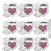 Hören Sie Ihr Herz Aufkleber (Vorderseite)