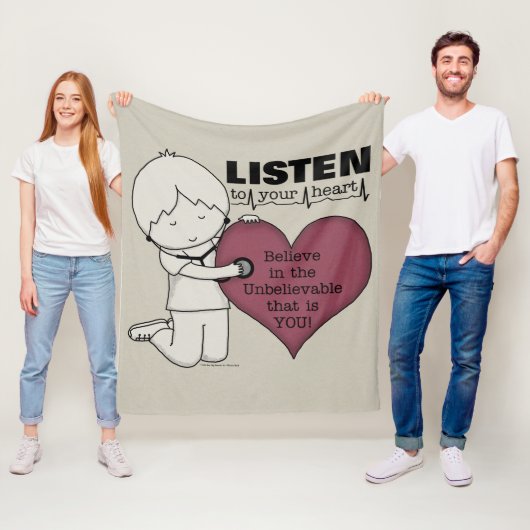 Hören Sie Ihr Herz Fleecedecke (Beispiel)