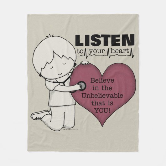 Hören Sie Ihr Herz Fleecedecke (Vorderseite)