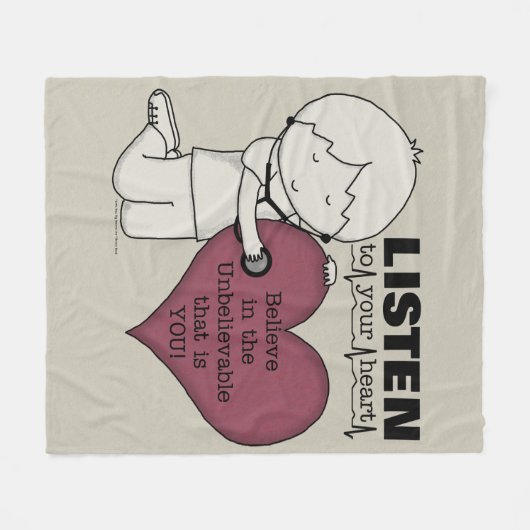 Hören Sie Ihr Herz Fleecedecke (Vorderseite (Horizontal))