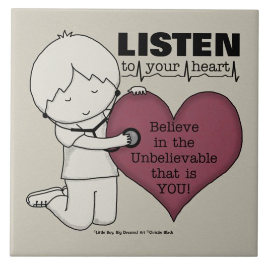 Hören Sie Ihr Herz Fliese (Vorderseite)