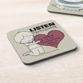 Hören Sie Ihr Herz Getränkeuntersetzer (Linke Seite)