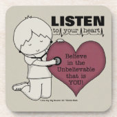 Hören Sie Ihr Herz Getränkeuntersetzer (Vorderseite)