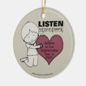 Hören Sie Ihr Herz Keramik Ornament (Links)