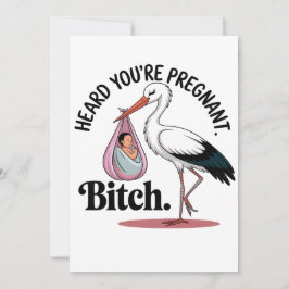Hören Sie Ihr schwanges Funny Stork Pregnancy Baby Einladung