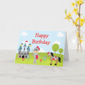 Hören Sie Ihr Schwarzes Haar Niedlicher Ritter Geb Karte (Gelbe Blume)