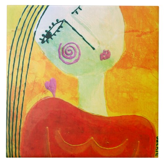 Hören Sie Ihre Abstrakte Kunst im Herzen Fliese (Vorderseite)