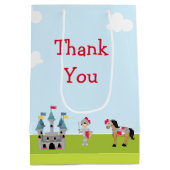 Hören Sie Ihre Brünette Niedliche Ritter Geburtsta Mittlere Geschenktüte (Rückseite)