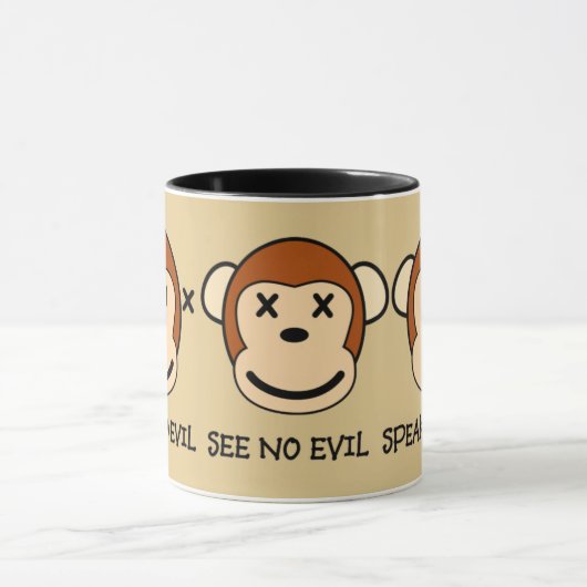 Hören Sie kein böses Affendesign Tasse (Zentrum)
