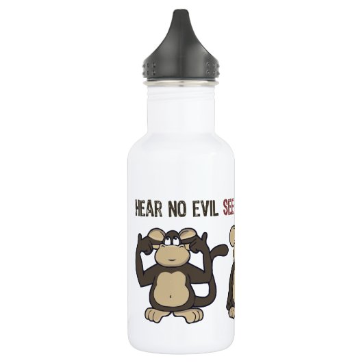 Hören Sie keine neuen Übel-Affen - Edelstahlflasche (Links)
