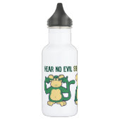 Hören Sie keine Übel-Affe-Grüntöne Edelstahlflasche (Links)