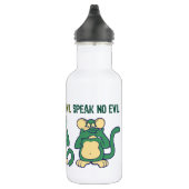 Hören Sie keine Übel-Affe-Grüntöne Edelstahlflasche (Rechts)
