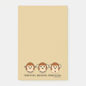 Hören Sie keine Übel-Affen Post-it Klebezettel (Vorderseite)