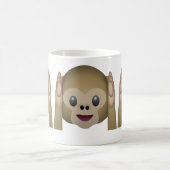 Hören Sie keinen schlechten Affen Emoji Kaffeetasse (Mittel)