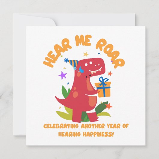 Hören Sie mich rauschen Cochlear Implant Geburtsta Einladung (Vorderseite)