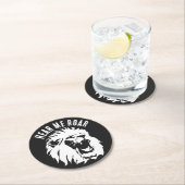 Hören Sie mir, wie das Löwengesicht Runder Pappuntersetzer (Vor Ort)