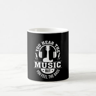 Hören Sie Musik-Gefühl-Bass-Bass-Gitarristen Kaffeetasse
