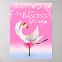 Hören Sie niemals auf, Ballett-Schwan-Rosa-Kinderz