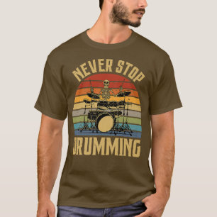 Hören Sie niemals auf, das lustige Skelett Retro V T-Shirt