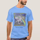 Hören Sie niemals auf, dem fliegenden Unicorn Insp T-Shirt (Vorderseite)
