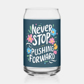 Hören Sie niemals auf, florale Typografie voranzut Dosenglas (Vorderseite)