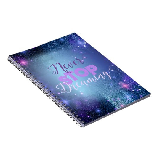 Hören Sie niemals auf, inspirierendes Zitat zu trä Notizblock (Rechte Seite)