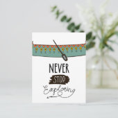 Hören Sie niemals auf, Kanu zu erkunden Postkarte (Stehend Vorderseite)