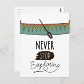 Hören Sie niemals auf, Kanu zu erkunden Postkarte (Vorne/Hinten)