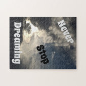 Hören Sie niemals auf, von blauen Himmelswolken zu Puzzle (Horizontal)