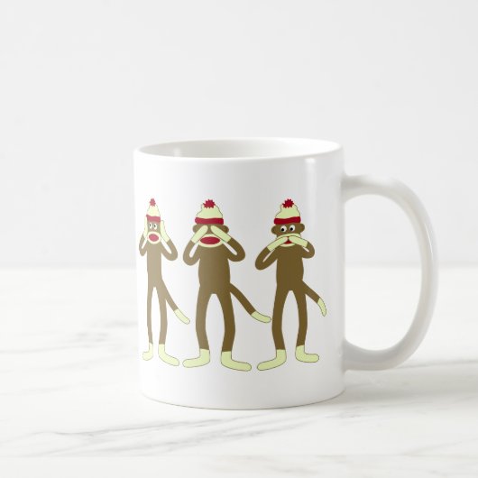 Hören Sie, sehen Sie, sprechen Sie keine Kaffeetasse (Rechts)