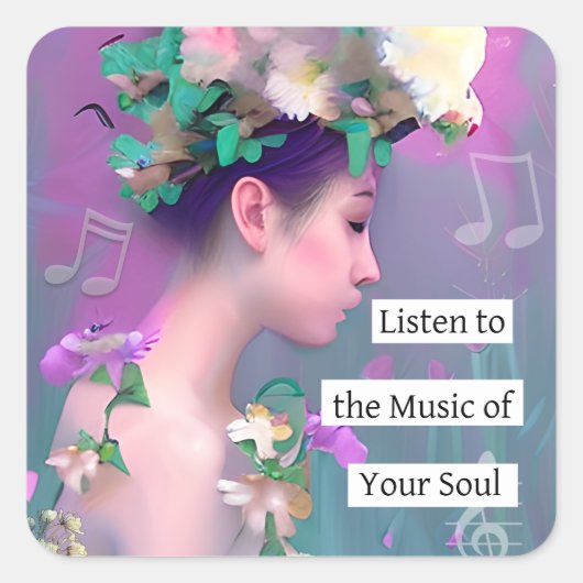 Hören Sie sich die Musik Ihres Souls an | Inspekti Quadratischer Aufkleber (Vorderseite)