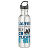 Hören Sie sich die Skaten Coach Thin Ice-Skaten an Edelstahlflasche (Vorderseite)