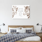 Hören Sie sich Giraffe und Zebra für Tiere an Leinwanddruck (Insitu (Schlafzimmer))