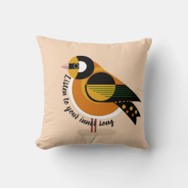 Hören Sie sich Ihr inneres Song Bird Throw Kissen