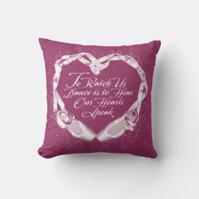 Hören Sie unser Ballet Hearts Throw Kissen (Vorderseite)