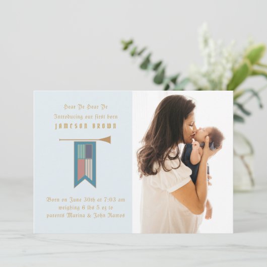 Hören Sie, wie Sie Ihr mittelalterliches Foto zur Einladung (Stehend Vorderseite)