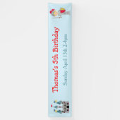 Hören Sie Ye Blonde Niedlich Knight Birthday Party Banner (Vertikal)