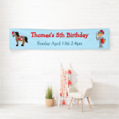 Hören Sie Ye Blonde Niedlich Knight Birthday Party Banner (Insitu)