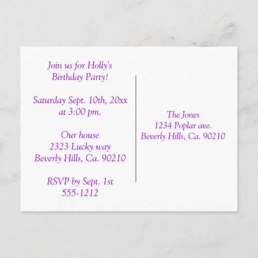 Hören Sie Ye, es ist ein königliches Party Einladungspostkarte (Rückseite)