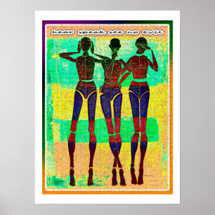 Hören Sprechen sehen kein Übel Poster