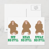 Hören spricht kein Übel Postkarte (Vorne/Hinten)
