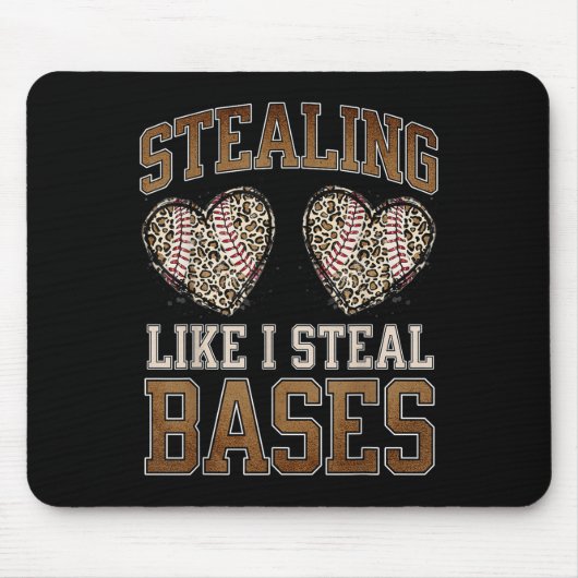 Hören stehlen, als ob ich die Baseball-Werte stehl Mousepad (Vorne)