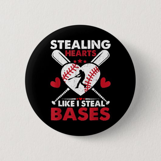 Hören stehlen, wie ich Bases stehlen, Softball Bas Button (Vorderseite)